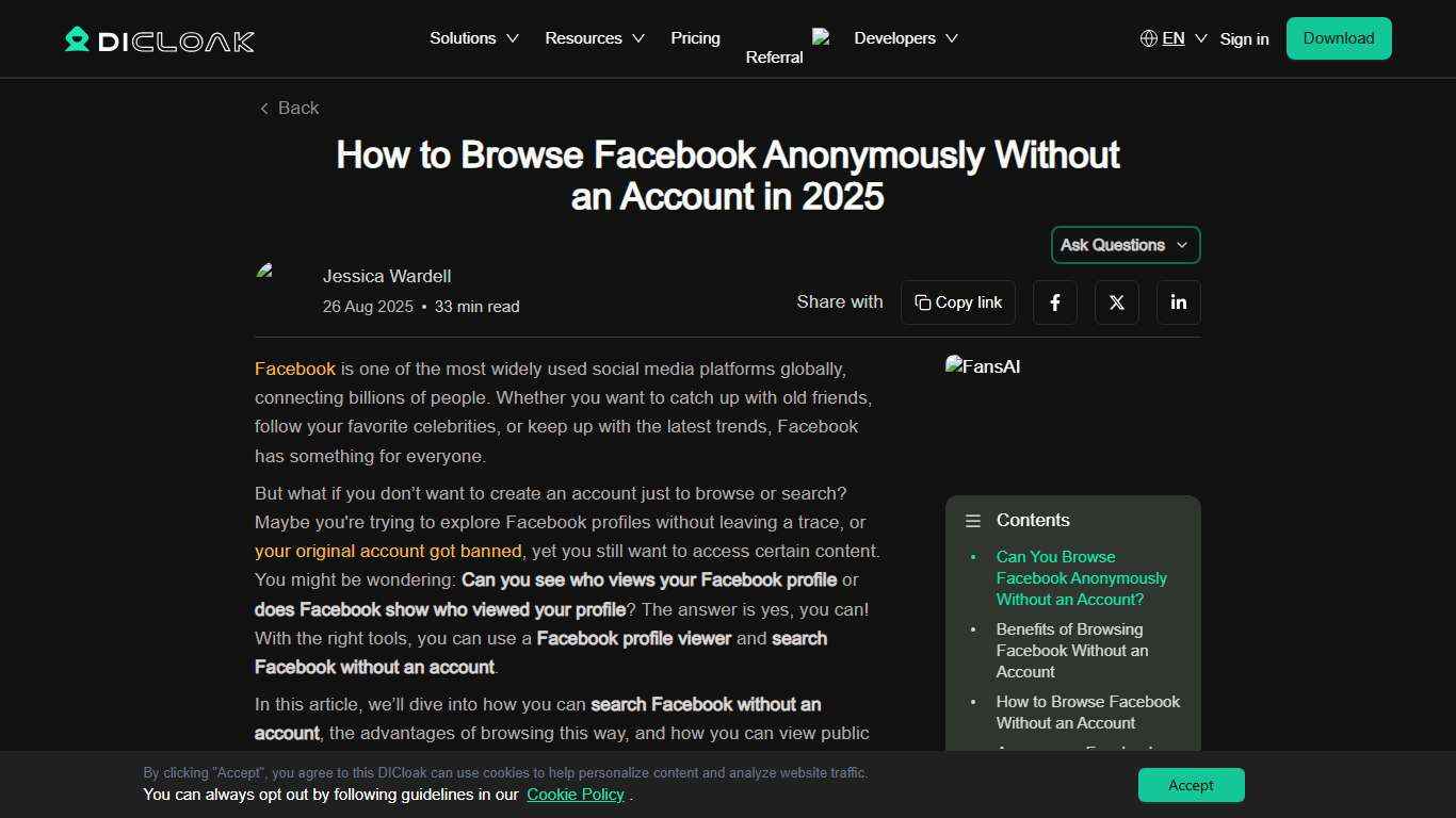 How to Browse Facebook Anonymously Without an Account in 2025